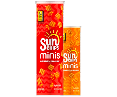 SunChips Minis, Garden Salsa Flavored Canister, Multigrain Chips, 3.75 oz Canister