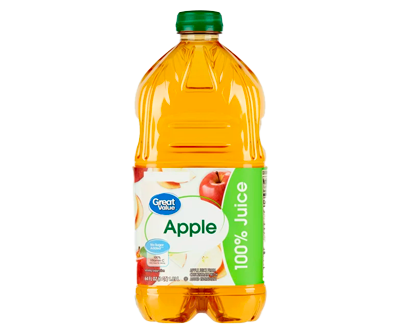 Great Value No Added Sweeteners 100% Apple Juice, 64 Fl. Oz.