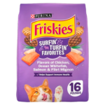 Purina Friskies Dry Cat Food for Adult Cats & Kittens, Surfin’ & Turfin